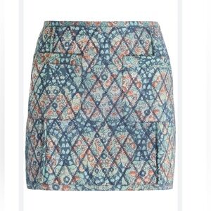 Free people Mini Quilted Blue Floral Skirt(Size 10)